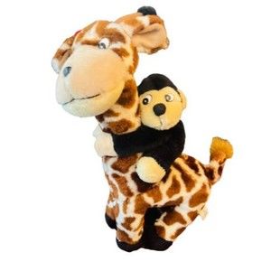 Vtg Nanco Plush Giraffe with Riding Monkey Approx 16” Stuffed animal